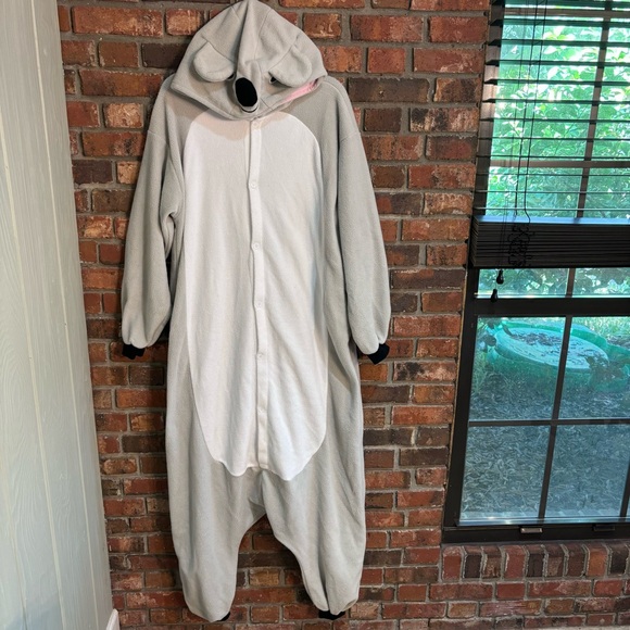 Silver Lilly womens 1 piece button up koala sleepwear costume gray XL - Picture 1 of 4